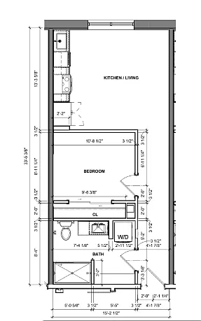 Floor plan 1 Bedroom / 1 Bath