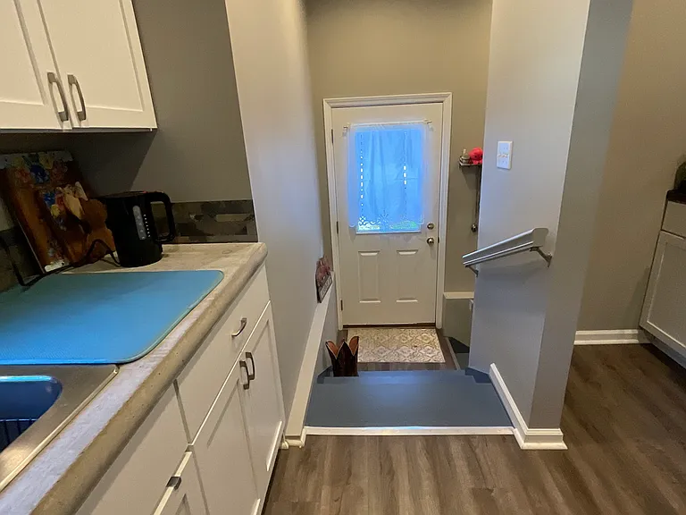 kitchen view, back door