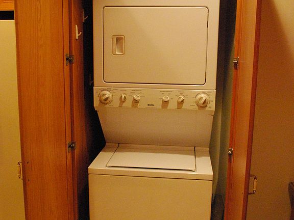 Washer and Dryer in kitchen.