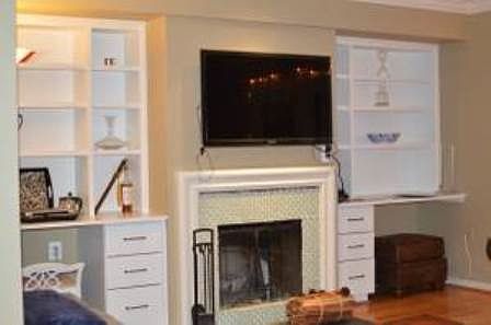 Working fireplace and TV