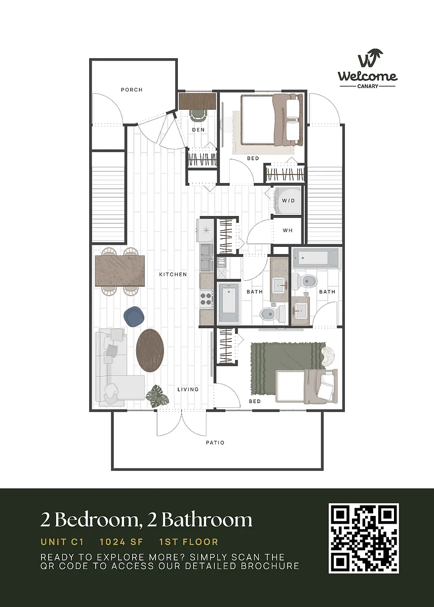 Floor plan 2 Bedroom 2 Bathroom
