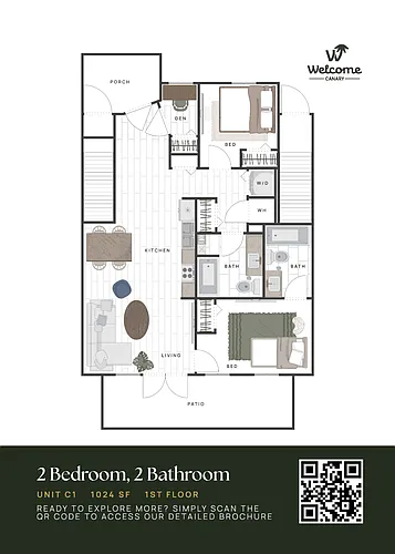 Floor plan 2 Bedroom 2 Bathroom