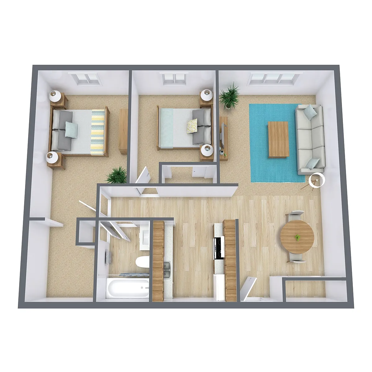 Floor plan Two Bedroom 21A