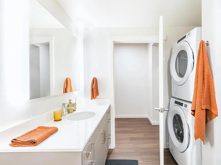 Simplify your routine at Modera Northgate with an in-home, full-size washer and dryer, offering ultimate convenience and comfort in your new home.