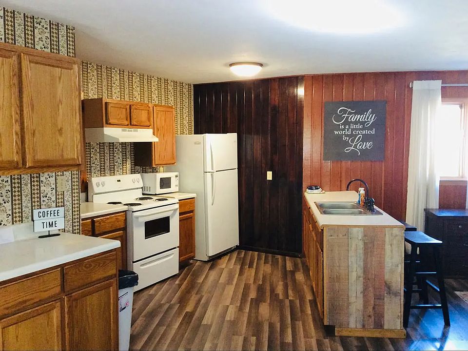 Large kitchen for home cooked meals.