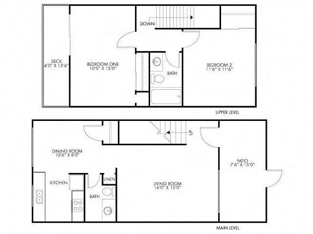 Floor plan 2x1 Townhouse Reno