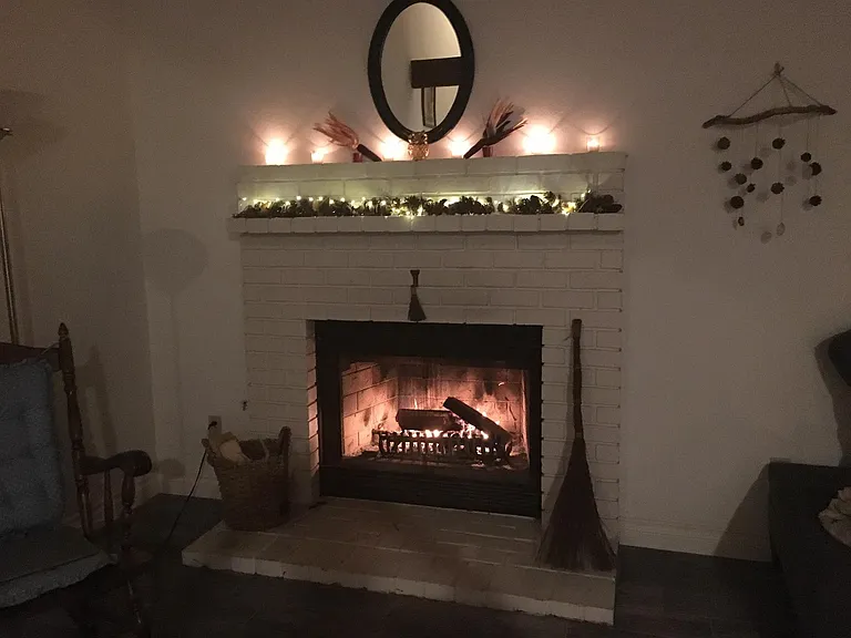 Gas fireplace in living room