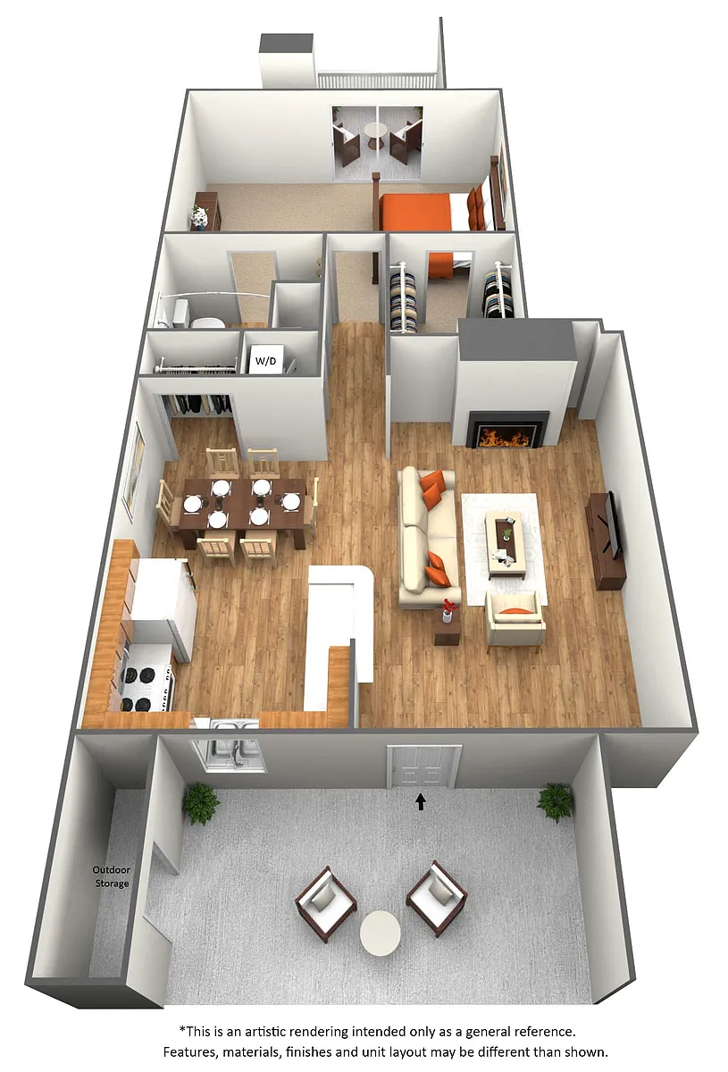 Floor plan 1 Bedroom 1 Bath - A1