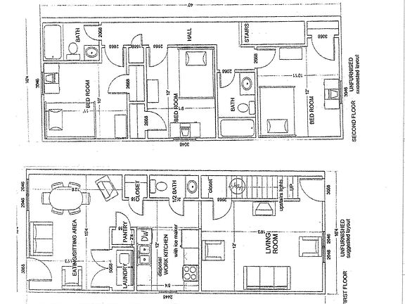 Floor plan for each of four units