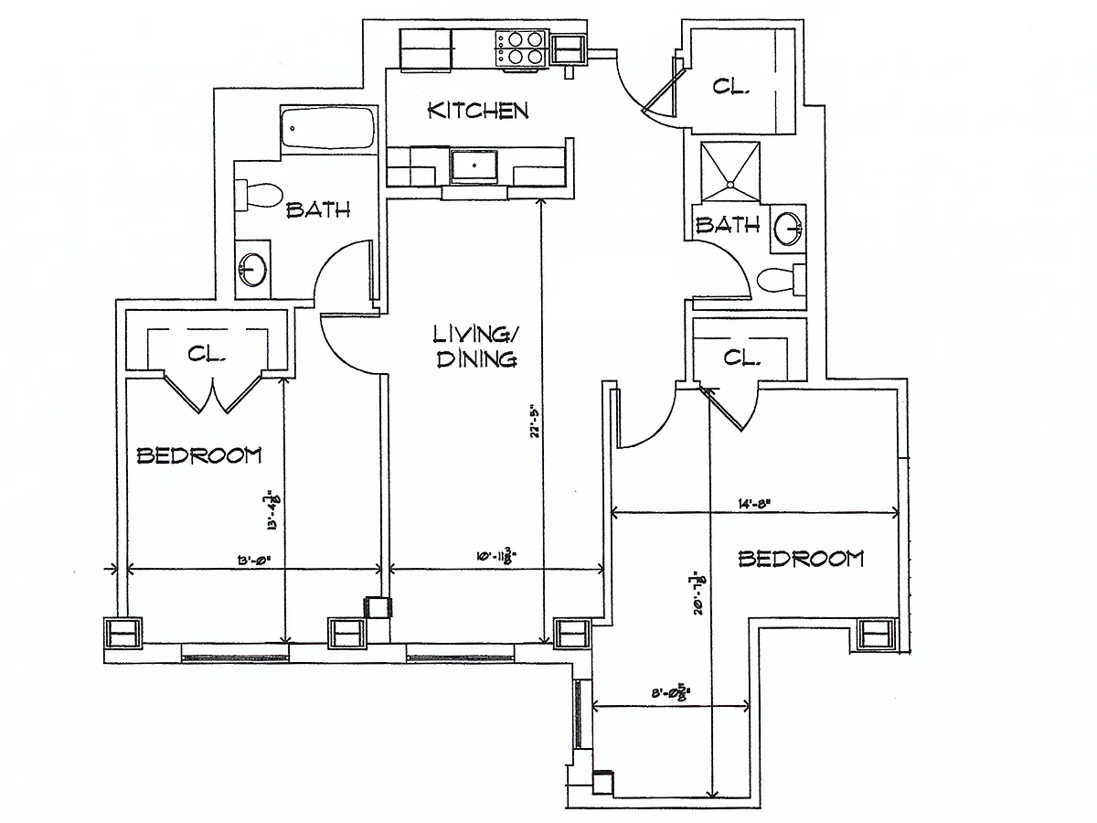 Floor plan 2Bed D