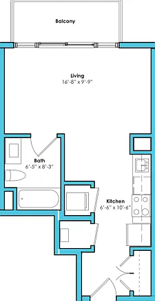 Studio (417 SF) Studio (417 SF)