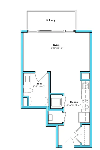 Floor plan Studio (417 SF)