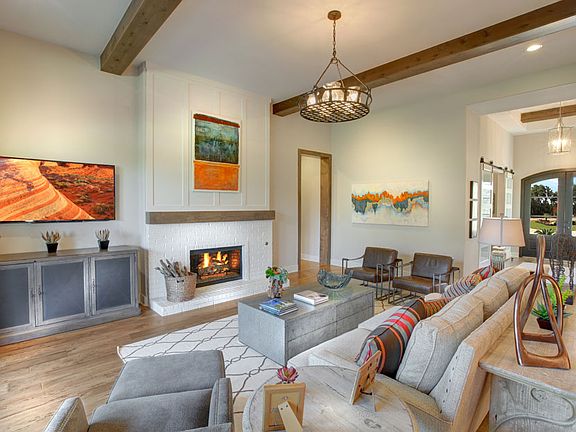 Family room with fireplace