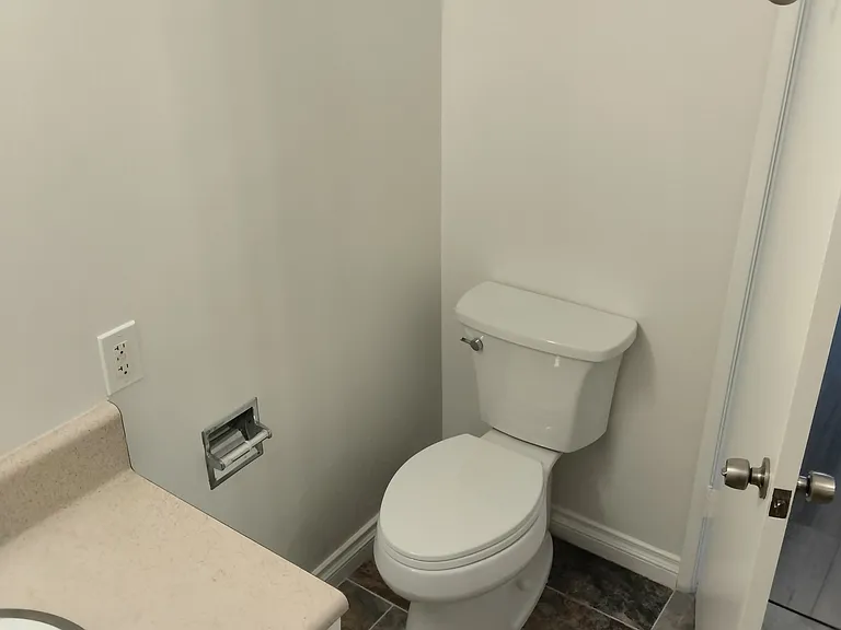 Attached bathroom's brand new toilet