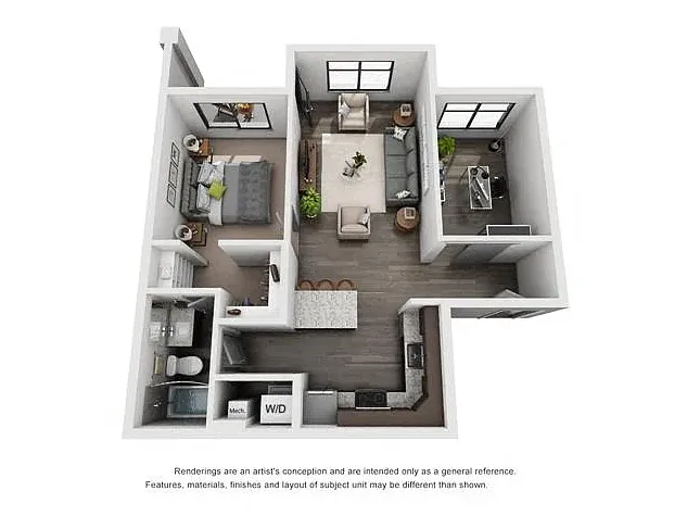 Floor plan 1B + Bonus Room