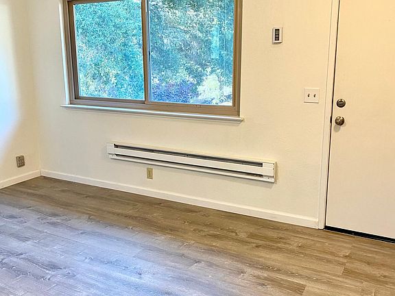 Electric heater on wall plus gas wall heater if desired