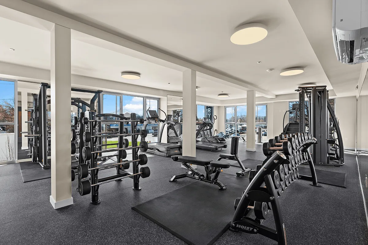 Stay active in a fully equipped fitness center at our Sumner apartments. - Fryar Flats Apartments