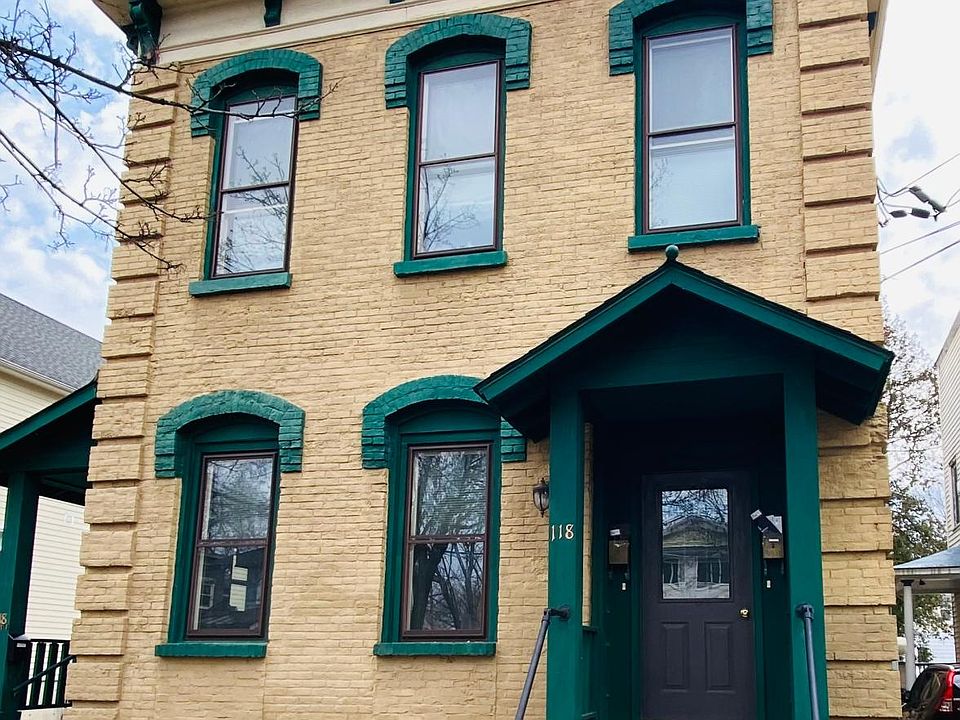 Front of building with second floor entrance