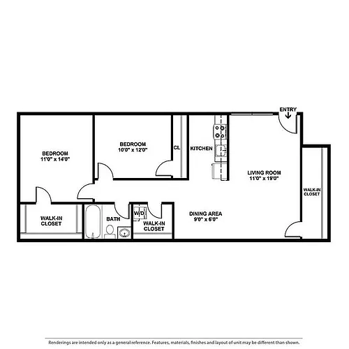 Floor plan 2 Bedroom CS