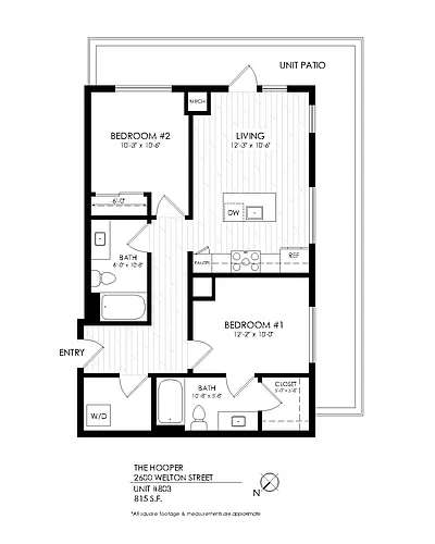 Floor plan 2 Bedroom, 1 Bathroom