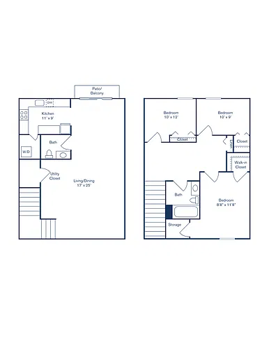 Floor plan 3 Bedroom, 1.5 Bath