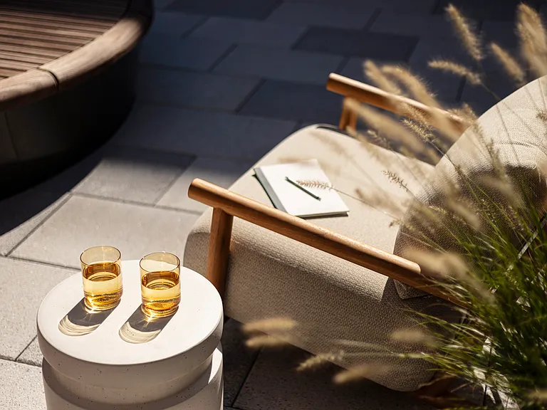 Unwind in the serene outdoor lounge at Mabel, where sophistication meets comfort. Enjoy beautifully designed spaces perfect for relaxation. Don't miss the chance to elevate your lifestyle schedule your visit today!
