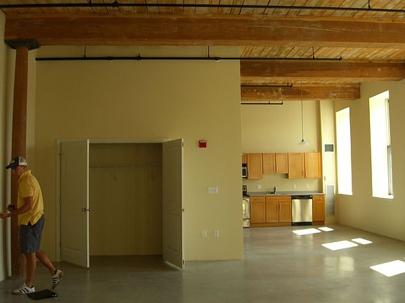 Kitchen at far end.
