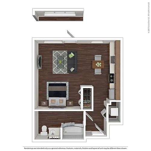 Floor plan One Bedroom One Bath A3