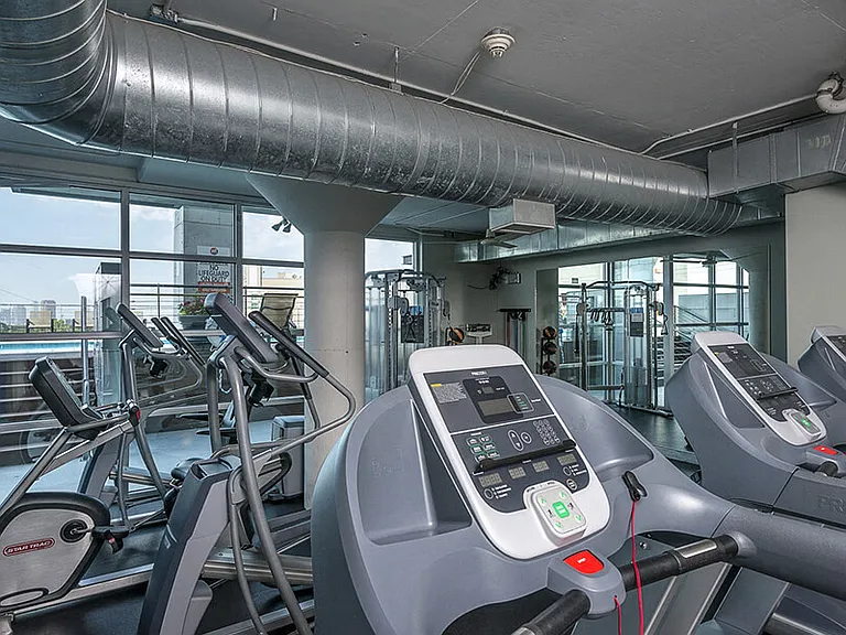 24 Hour Fitness Center with beautiful downtown dallas view