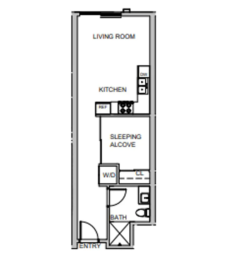Floor plan Urban 1 bedroom - Hollywood views
