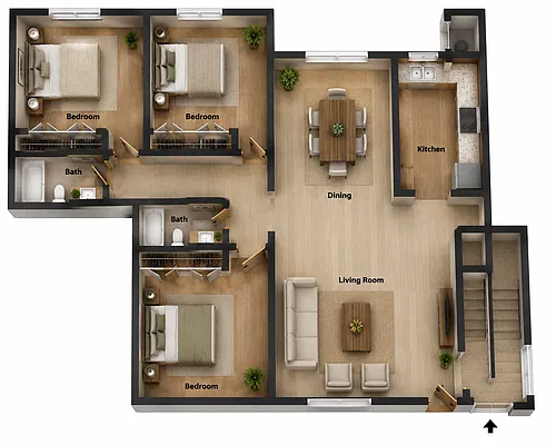 Floor plan 3B Floor Plan