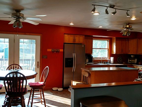 open kitchen, dining, living
