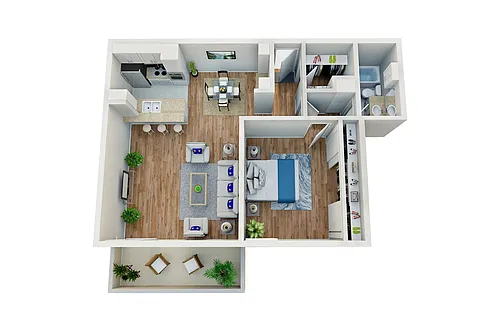 Floor plan One Bedroom, One Bath