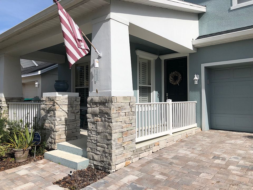 Front porch and paver deivew