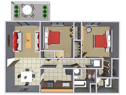 Floor plan Large 2-bed flat at Summer Pointe
