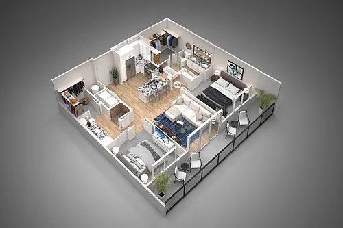 Floor plan 2 Bed/2 Bath