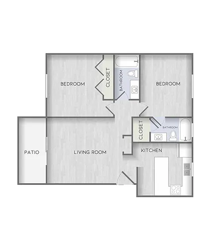 Floor plan 2 Bed 2 Baths
