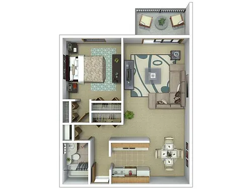 Floor plan 1 Bedroom 1 Bath