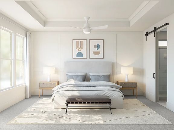 Primary suite with decorated feature wall