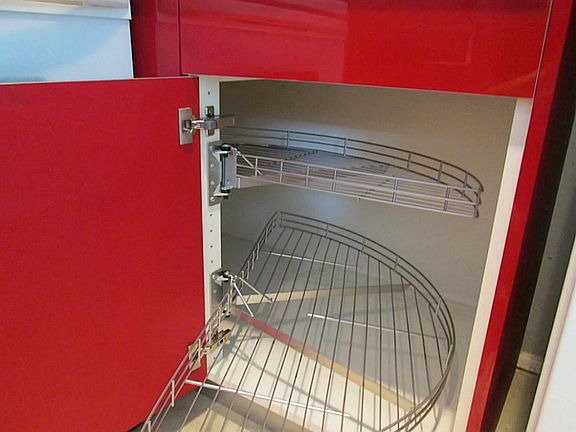 Built-in Lazy Susan in kitchen.