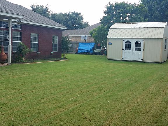 back yard w/new building