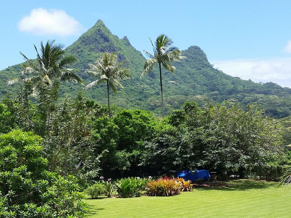 Big backyard with views of Olomana