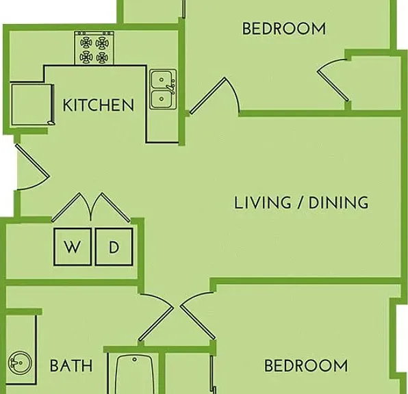 2 Bedroom Floorplan Diagram