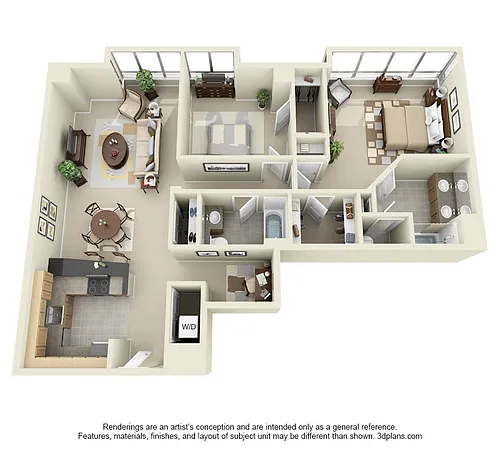Floor plan B1 with Den