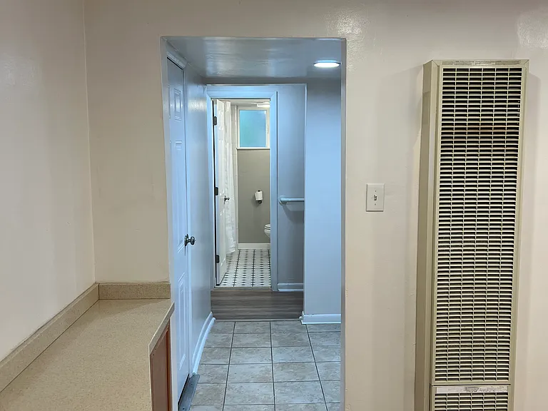 Living room to bathroom
