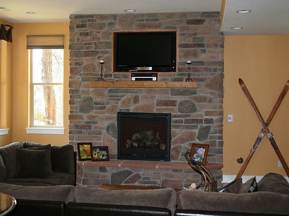 Lower level fireplace