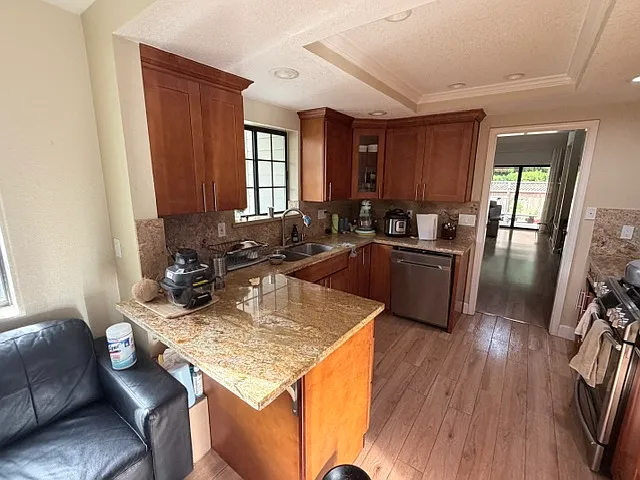 Kitchen with granite counter tops