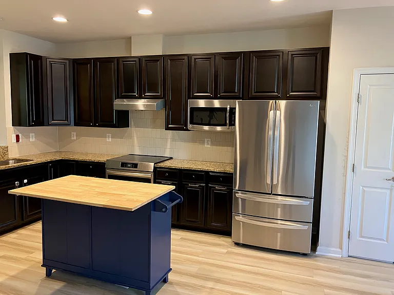 Open Kitchen. Island is included with the rental.