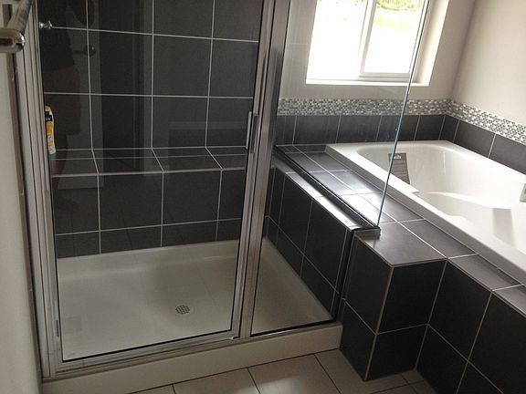 Master bath with upgraded tiles