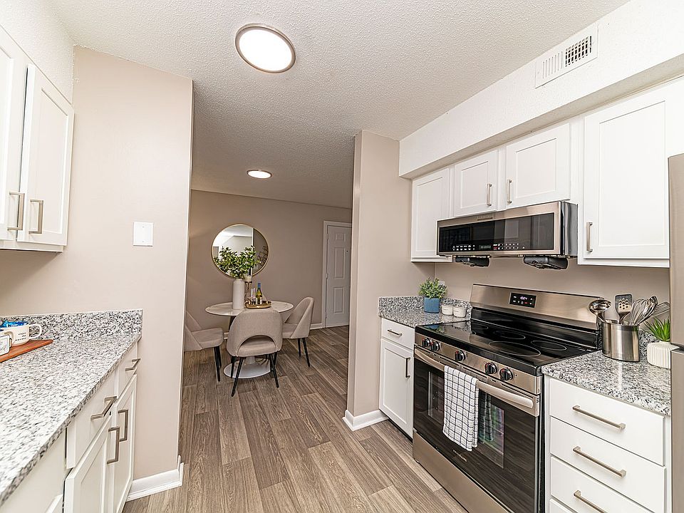 Kitchen with granite counters, stainless appliances, and modern cabinetry